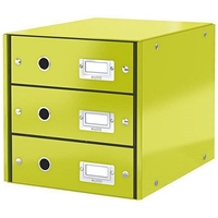 Leitz WOW Click and Store 3 Drawer Cabinet Collapsible A4 Green Ref 60480064