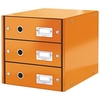 Leitz WOW Click and Store 3 Drawer Cabinet Collapsible A4 Orange Ref 60480044