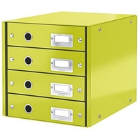 Leitz WOW Click and Store 4 Drawer Cabinet Collapsible A4 Green Ref 60490064