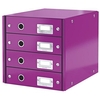 Leitz WOW Click and Store 4 Drawer Cabinet Collapsible A4 Ice Purple Ref 60490062