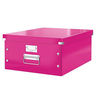 Leitz WOW Click and Store Archive Box Collapsible Large For A3 Pink Ref 60450023