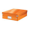 Leitz WOW Click and Store Organiser Box Medium Orange Ref 60580044