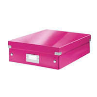 Leitz WOW Click and Store Organiser Box Medium Pink Ref 60580023