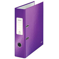 Leitz WOW Lever Arch File 80mm Spine for 600 Sheets A4 Purple Ref 10050062 [Pack 10]