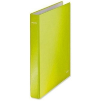 Leitz WOW Ring Binder 2 D-Ring 40mm Spine Size A4 Green Ref 42410064 [Pack 10]
