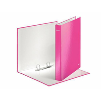 Leitz WOW Ring Binder 2 D-Ring 40mm Spine Size A4 Pink Ref 42410023 [Pack 10]
