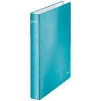 Leitz WOW Ring Binder 2 D-Ring Size 40mm Spine A4 Ice Blue Ref 42410051 [Pack 10]
