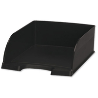 Letter Tray Jumbo Deep Sided with 2 Label Positions Black