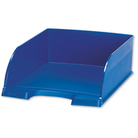 Letter Tray Jumbo Deep Sided with 2 Label Positions Blue