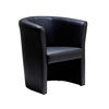 London Single Tub Chair Leather Faced - Black