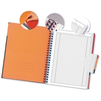 Oxford International Filingbook 3 Dividers Document Pocket 200pp A4+ Orange/Grey Ref 100102000 [Pack 5]