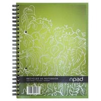 Oxford npad Notebook Recycled Wirebound Ruled Margin 200pp 80gsm A5 Green Ref 100080106 [Pack 3]