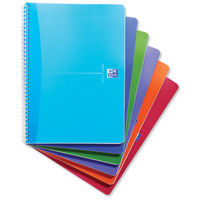 Oxford Office Notebook Twin Wirebound 180pp 90gsm A4 Random Bright Colour Ref 100104241 [Pack 5]