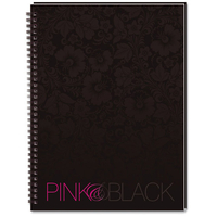 Oxford Pink and Black Book Wirebound Hardback Ruled Margin 140pp 90gsm A4+ Black Ref 100080544 [Pack 5]