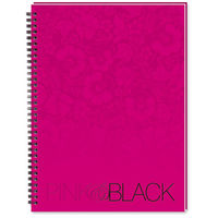 Oxford Pink and Black Notebook Wirebound Ruled 140pp A4 Ref 100080543 [Pack 5]