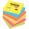 Post-it Colour Notes Pad of 100 Sheets 76x76mm Energetic Palette Rainbow Colours Ref 654TF [Pack 6]