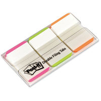 Post-it Index Tabs Lined Strong 25mm Assorted Pink Bright-green Orange Ref 686L-PGO [Pack 66]