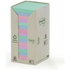 Post-it Notes Pad Recycled Tower Pack 76x76mm Pastel Rainbow Ref 654-1RPT [Pack 16]