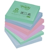 Post-it Notes Recycled 100 Sheets per Pad 76x76mm Pastel Rainbow Ref 654-1RP [Pack 12]