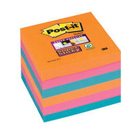 Post-it Super Sticky Colour Notes Pad 90 Sheets Electric Glow76x76mm Ref 654-6SS-EG [Pack 6]