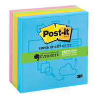 Post-it Super Sticky Evernote App Pad of 90 Sheets 76x76mm Assorted Ref 654-4SSM-EV-EU [Pack 4]