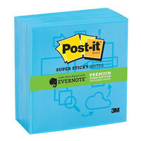Post-it Super Sticky Evernote App Pad of 90 Sheets 76x76mm Blue Ref 654-4SSB-EV-EU [Pack 4]