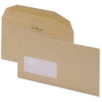 Postmaster Envelopes Wallet Gummed with Window 80gsm Manilla DL [Pack 500]