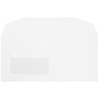 Postmaster Envelopes Wallet Gummed with Window 90gsm White DL [Pack 500]