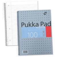 Pukka Pad Editor Notebook Wirebound Perforated Ruled Margin 4-Hole 80gsm 100 Pages A4 Ref EM003 [Pack 3]