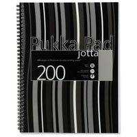 Pukka Pad Jotta Notebook Wirebound Perforated 80gsm 4-Hole 200pp A4 Black Stripes Ref JP018-5 [Pack 3]