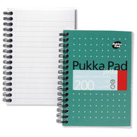 Pukka Pad Jotta Notebook Wirebound Perforated Ruled 80gsm 200pp A6 Metallic Ref JM036 [Pack 3]