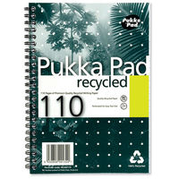Pukka Pad Recycled Notebook Wirebound Perforated Ruled 80gsm 110pp A5 Ref RCA5/110 [Pack 3]