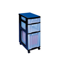 Really Useful Storage Tower Polypropylene 3 Drawers 7L 12L 25L W300xD420xH690mm Black Clear Ref DT1021B