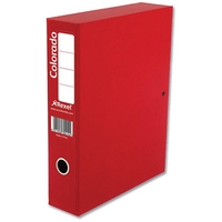 Rexel Colorado Box File with Lock Spring 70mm Spine A4 Red Ref 30448EAST [Pack 5]