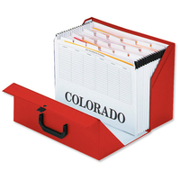 Rexel Colorado Expanding Box File - A-Z - Foolscap - Red