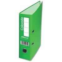 Rexel Colorado Lever Arch File Plastic 80mm Spine A4 Green Ref 28144EAST [Pack 10]