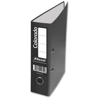 Rexel Colorado Lever Arch File Plastic 80mm Spine Foolscap Black Ref 28115EAST [Pack 10]