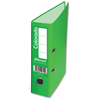 Rexel Colorado Lever Arch File Plastic 80mm Spine Foolscap Green Ref 28114EAST [Pack 10]