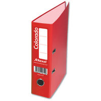Rexel Colorado Lever Arch File Plastic 80mm Spine Foolscap Red Ref 28118EAST [Pack 10]