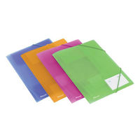 Rexel Ice File 4-Fold Durable Polypropylene Elasticated for 200 Sheets A4 Assorted Ref 2102050 [Pack 4]