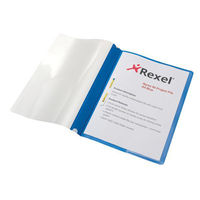 Rexel Nyrex Project Flat File Semi-rigid Plastic Clear Front A4 Blue Ref 13045BU [Pack 5]
