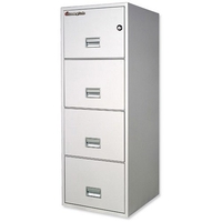 Sentry 5000 Trident Filing Cabinet 60mins Fire Safe 4 Drawers 217.8kg Grey Ref 4G2530L