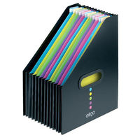 Snopake Eligo Desk Organiser Expanding Polypropylene 13-Part Portrait Black Ref 15171