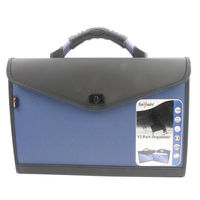 Snopake Expanding Organiser File Polypropylene 13 Part Foolscap Blue and Black Ref 13521