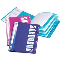 Snopake Filelastic 8 Part A4 Electra Assorted Ref 14965 [Pack 5]