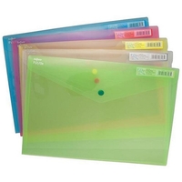 Snopake Polyfile Classic Wallet File Polypropylene Foolscap Assorted Ref 10087X [Pack 5]