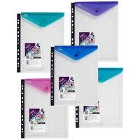 Snopake Polyfile Ring Binder Wallet High Capacity A4 Portrait Electra Assorted Ref 15695 [Pack 5]