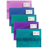 Snopake Polyplus Electra Wallet File Heavy-duty Polypropylene Assorted A4 Ref 11756 [Pack 5]