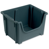 Space Bin Container Stackable Capacity 50 Litre 15kg Load W495xD390xH320mm Grey