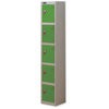 Trexus Plus 5 Door Locker Nest of 1 ACTIVECOAT W305xD305xH1780mm Silver Green Ref 864663